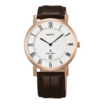 FGW0100EW0 Orient Classic Quartz FGW0100EW0 Men's Watch, Quartz Watch, Stainless Steel Case, Leather Strap, Rosé Gold