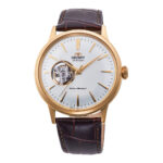 RA AG0003S10B Orient Open Heart Automatic RA-AG0003S30B Men's Watch, Automatic Watch, Stainless Steel Case, Leather Strap, Gold