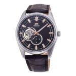 RA AR0005Y10B Orient Open Heart Automatic RA-AR0005Y30B Men's Watch, Automatic Watch, Stainless Steel Case, Leather Strap, Silver