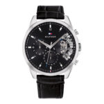 1710449 Tommy Hilfiger Baker 1710449 Men's Watch, Quartz Watch, Stainless Steel Case, Leather Strap, Silver