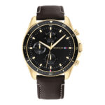 1791836 Tommy Hilfiger Parker 1791836 Men's Watch, Quartz Watch, Stainless Steel Case, Leather Strap, Gold