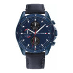 1791839 Tommy Hilfiger Parker 1791839 Men's Watch, Quartz Watch, Stainless Steel Case, Leather Strap, Blue