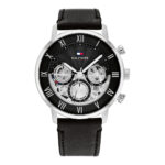 7389 0 Tommy Hilfiger Legend 1710565 Men's Watch, Quartz Watch, Stainless Steel Case, Leather&nbsp;Strap, Silver