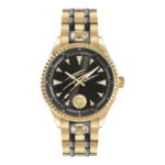 7505 0 Plein Sport Lineman PS5BA1024 Men's Watch, Quartz Watch, Stainless Steel Case, Stainless Steel Strap, gold