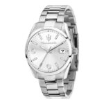 7605 0 Maserati Attrazione R8853151014 Men's Watch, Quartz Watch, Stainless Steel Case, Stainless Steel Strap, Silver