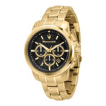 7666 0 Maserati Successo R8873621013 Men's Watch Chronograph, Quartz Watch, Stainless Steel Case, Stainless Steel Strap, Gold