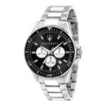 7668 0 Maserati Sfida R8873640004 Men's Watch Chronograph, Quartz Watch, Stainless Steel Case, Stainless Steel Strap, Silver