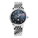 FC 206MPBD1S6B Frederique Constant Classics Slimline Ladies Moonphase FC-206MPBD1S6B Ladies Watch, Quartz Watch, Stainless Steel Case, Stainless Steel Strap, Silver