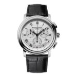 FC 292MC4P6 Frederique Constant Classics Chronograph FC-292MC4P6 Men's Watch, Quartz Watch, Stainless Steel Case, Leather Strap, Silver