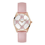 GW0837L2 Guess Luster GW0837L2 Ladies Watch, Quartz Watch, Stainless Steel Case, Leather Strap, Rosé Gold