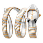 JC1L022M0075 Just Cavalli Glam Snake JC1L022M0075 Ladies Watch, Quartz Watch, Stainless Steel Case, Stainless Steel Strap, Silver/Rosé Gold