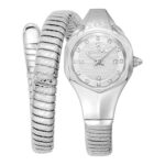 JC1L270M0015 Just Cavalli Signature Snake Amalfi JC1L270M0015 Ladies Watch, Quartz Watch, Stainless Steel Case, Stainless Steel Strap, Silver