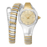 JC1L270M0055 Just Cavalli Signature Snake Amalfi JC1L270M0055 Ladies Watch, Quartz Watch, Stainless Steel Case, Stainless Steel Strap, Silver/Gold