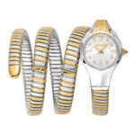 JC1L271M0055 Just Cavalli Signature Snake Ravenna JC1L271M0055 Ladies Watch, Quartz Watch, Stainless Steel Case, Stainless Steel Strap, Silver/Gold