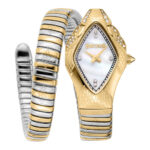 JC1L306M0065 Just Cavalli Signature Snake Ferocious JC1L306M0065 Ladies Watch, Quartz Watch, Stainless Steel Case, Stainless Steel Strap, Silver/Gold