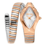 JC1L306M0075 Just Cavalli Signature Snake Ferocious JC1L306M0075 Ladies Watch, Quartz Watch, Stainless Steel Case, Stainless Steel Strap, Silver/Rosé Gold