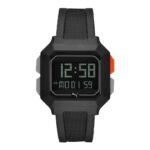 P5020 Puma Remix P5020 Men's Watch Chronograph, Quartz Watch, Plastic Case, Silicone Strap, Black