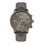 SO 4202 LM s.Oliver SO-4202-LM Ladies Watch, Quartz Watch, Stainless Steel Case, Leather Strap, Grey
