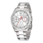 7717 0 Maserati Competizione R8853100017 Men's Watch, Quartz Watch, Stainless Steel Case, Stainless Steel Strap, Silver