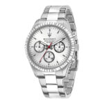 7718 0 Maserati Competizione R8853100018 Men's Watch, Quartz Watch, Stainless Steel Case, Stainless Steel Strap, Silver