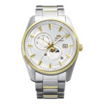 7800 0 Orient Stretto Sun and Moon Automatic RA-AK0312S30B Men's Watch, Automatic Watch, Stainless Steel Case, Stainless Steel Strap, Silver/Gold