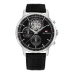 7871 0 Tommy Hilfiger Steward 1710605 Men's Watch, Quartz Watch, Stainless Steel Case, Leather Strap, Silver