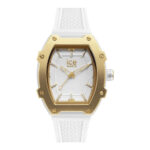7918 0 ICE Watch Boliday 023318 Ladies Watch, Quartz Watch, Plastic Case, Silicone Strap, Gold/White