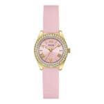 7982 0 Guess Mini Luna GW1000L2 Ladies Watch, Quartz Watch, Stainless Steel Case, Silicone Strap, Gold