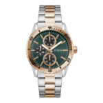 8022 0 Guess Velocity GW1061G6 Men's Watch, Quartz Watch, Stainless Steel Case, Stainless Steel Strap, Silver/Rosé Gold