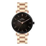 CC1001GB004 Carlo Cantinaro CC1001GB004 Men's Watch, Quartz Watch, Stainless Steel Case, Stainless Steel Strap, Rosé Gold/Black