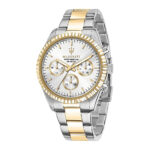 R8853100021 Maserati Competizione R8853100021 Men's Watch, Quartz Watch, Stainless Steel Case, Stainless Steel Strap, Silver/Gold